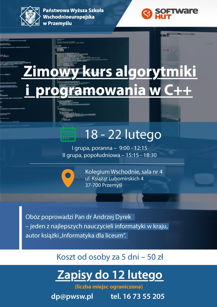 Zapraszamy do udziału w praktycznym kursie programowania, który poprowadzi dr Andrzej Dyrek z Krakowa