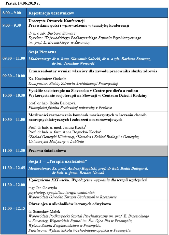 III Ogólnopolska Konferencja Naukowo-Szkoleniowa „Psychiatria i terapia uzależnień w świetle współczesnych wyzwań”