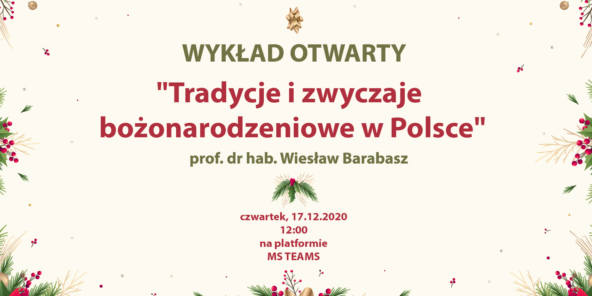 O tradycjach i zwyczajach bożonarodzeniowych w Polsce &#8211; wykład otwarty